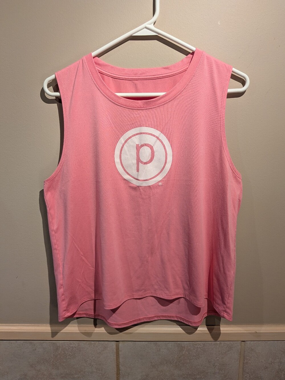 Pure Barre, Bright Pink Circle P Tank, Size S/M
